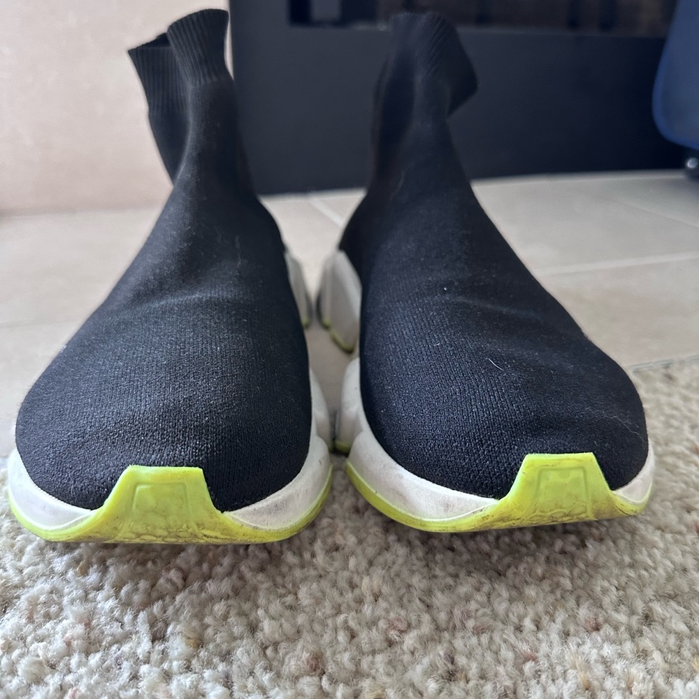 Balenciaga sock runners black and neon yellow